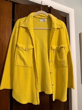 BUCKETLIST Bright Yellow Button-Front Utility Jacket